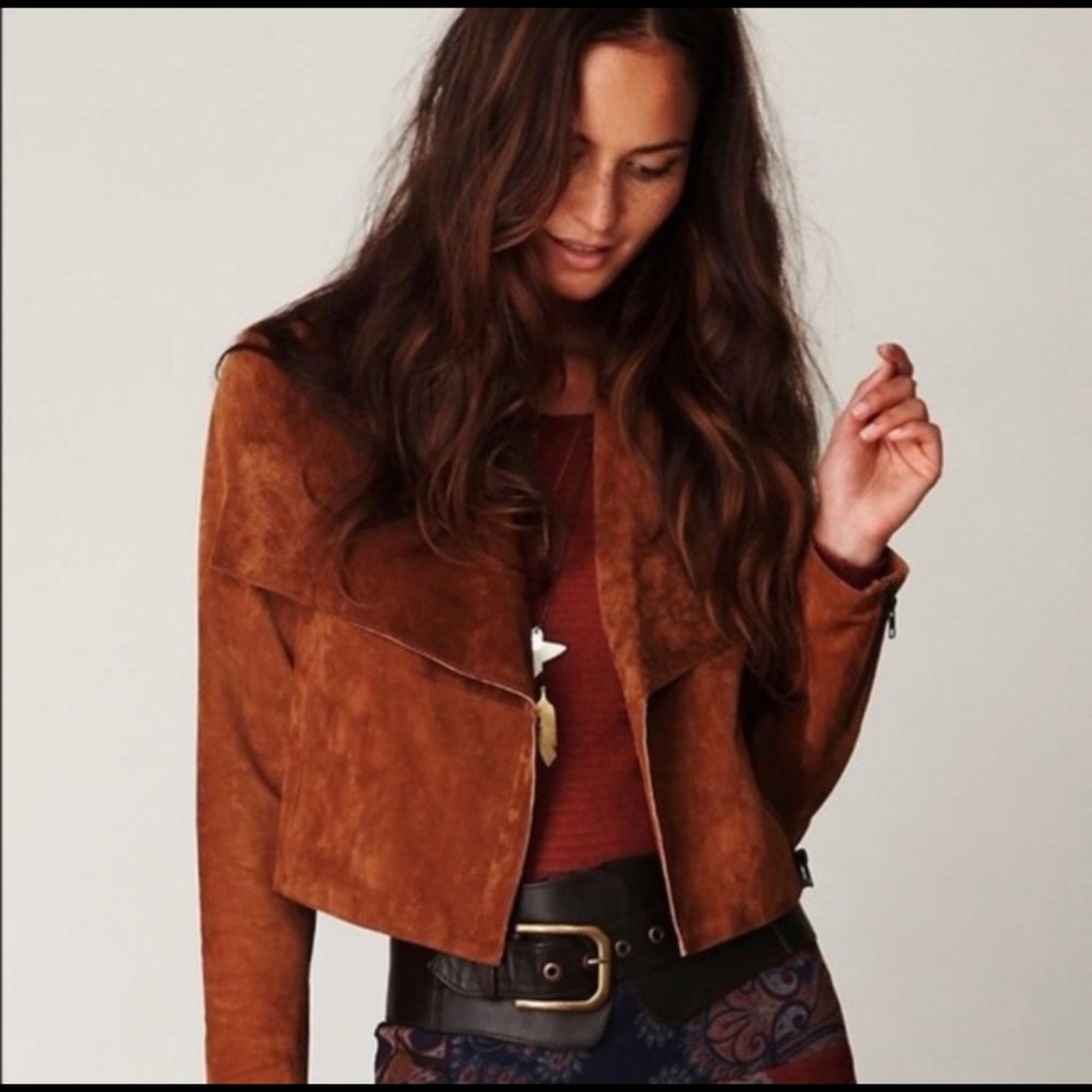 Free People Suede Brown Suede Jacket